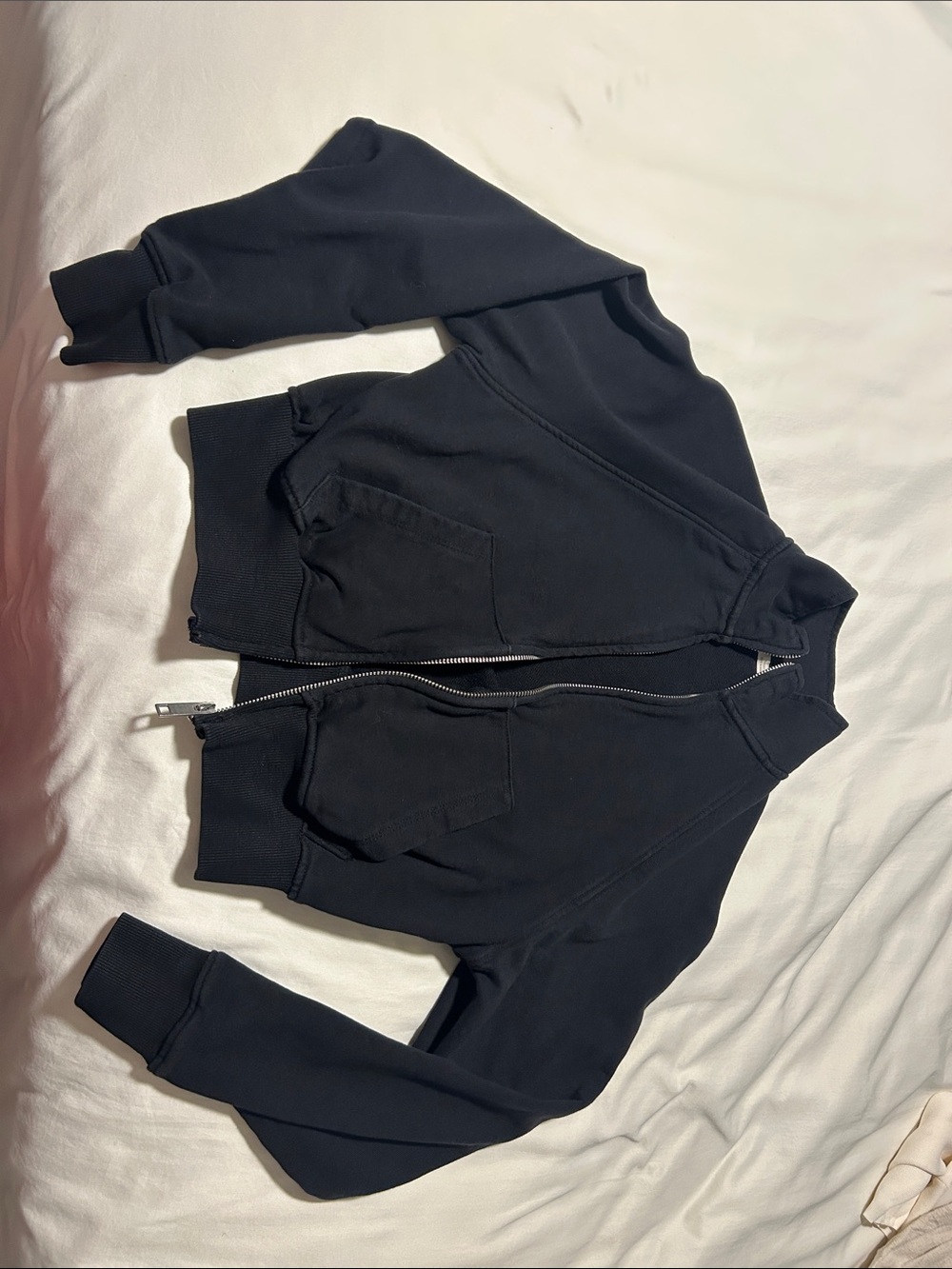 Zara Black Zip-Up Jacket with Subtle Logo